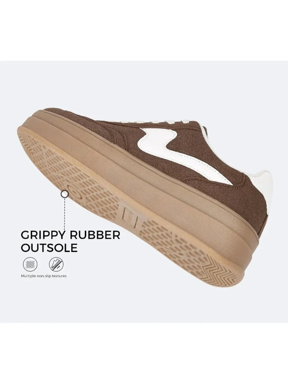 🆕Women's Dark Brown Platform Fashion Sneakers Thick Sole Casual Walking Shoes